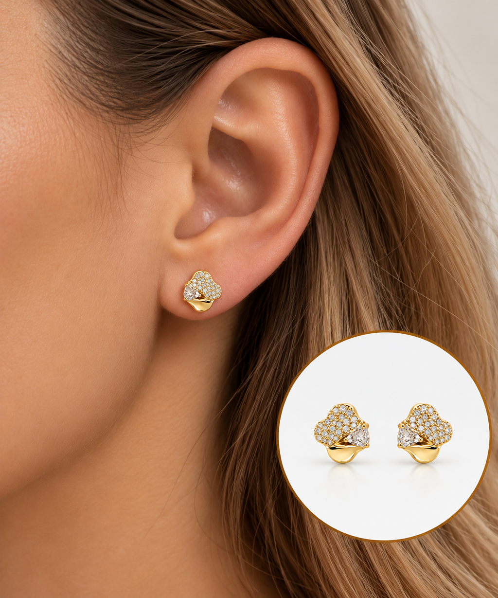 Taş Detaylı Küpe